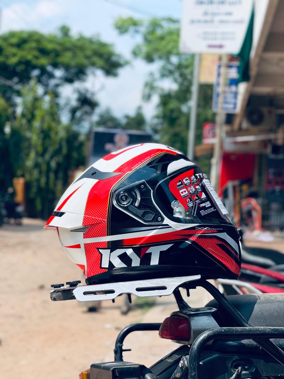 Kyt Black Red Motorcycle Helmet KYT Striker Black Red #1 Gear And