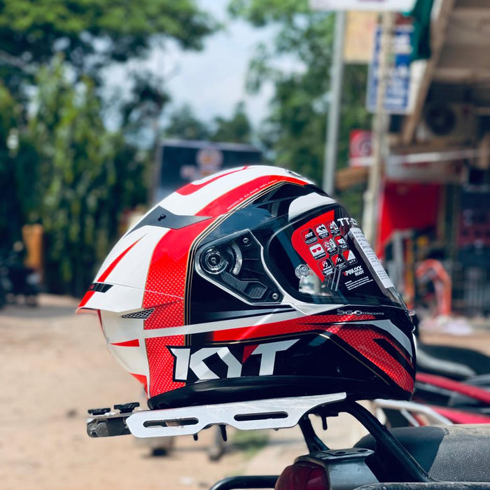 KYT TT Course Gear Gloss Black Red Helmet – Lk Bikers House