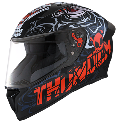 THUNDER D9 DECOR WITH MIRROR VISOR-D9 MATT BLACK N2